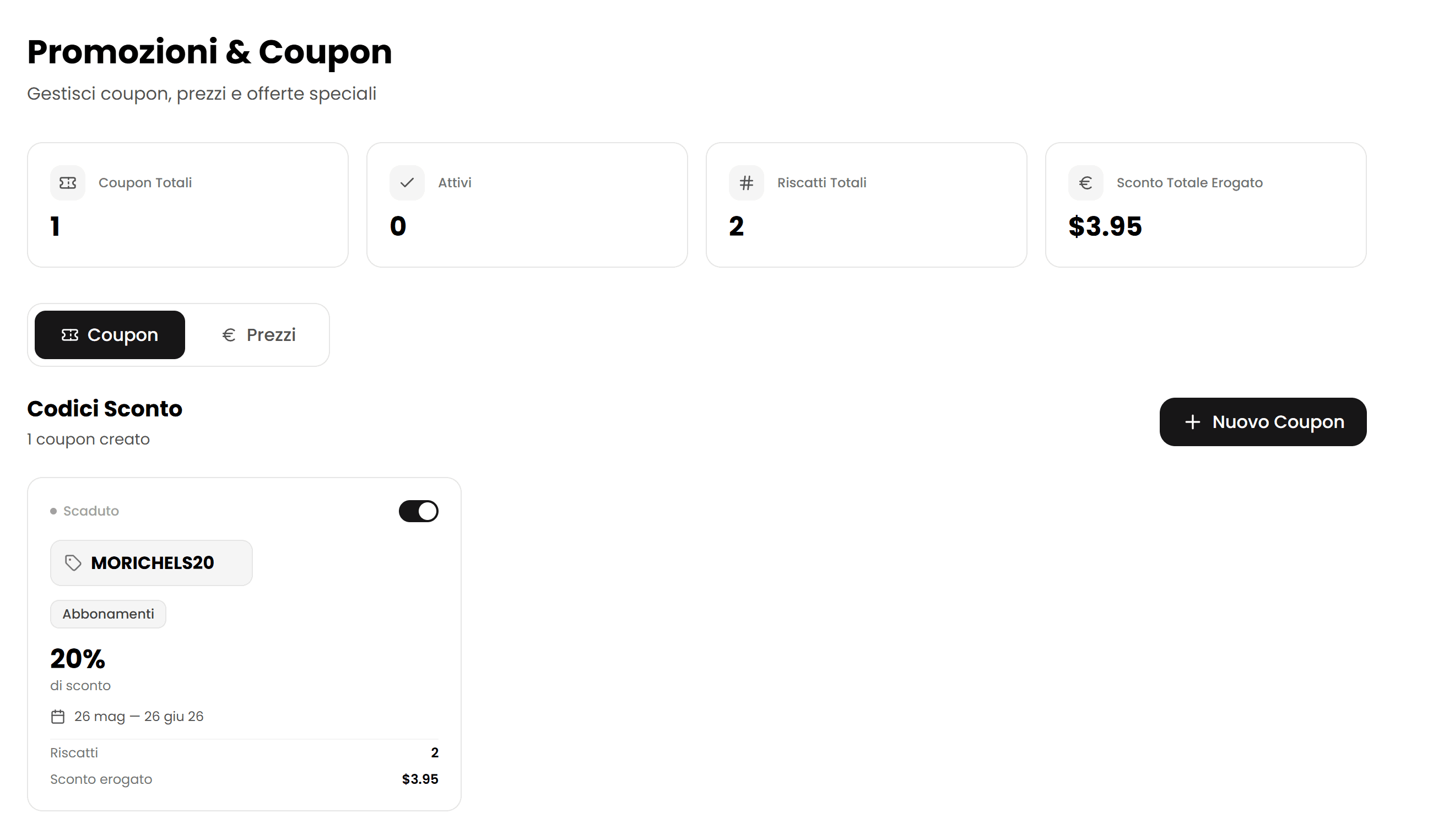 Coupons and promotions management